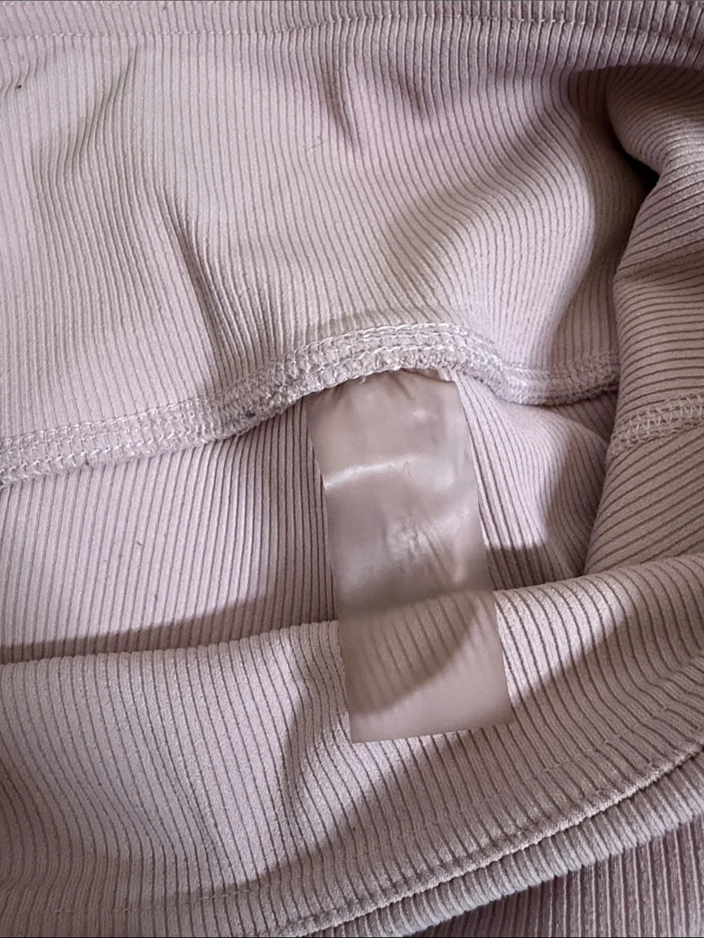 High-Waist Ribbed Bike Shorts in Light Lavender - Women